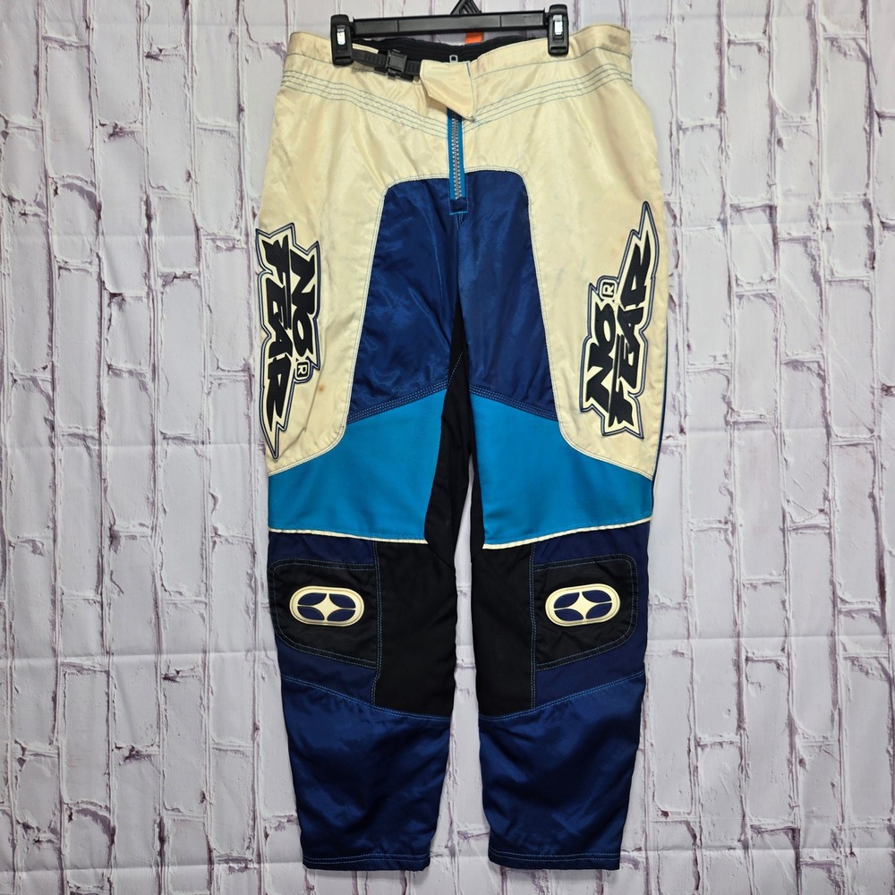Vintage No Fear Motocross Pants Blue Komet 2000 MX ATV Dirt Racing Gear Mens 36
